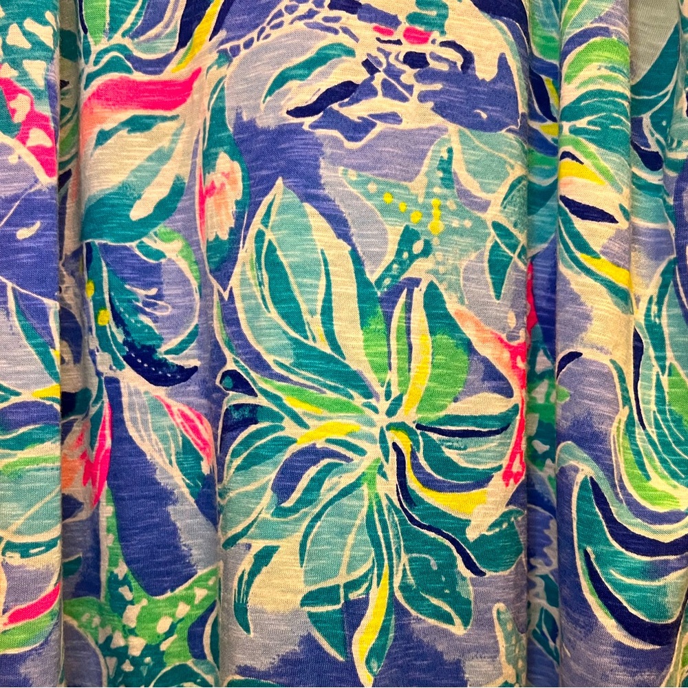 Lilly Pulitzer Shay Dress Bennet Blue Celestial Seas Women's Size Large Vacation - Picture 6 of 13